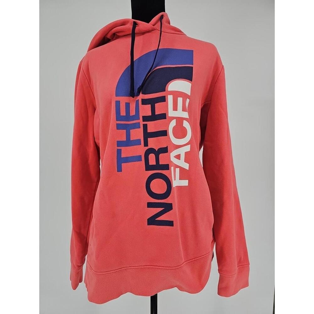 North Face Womens XL Trivert Salmon Pink Half Dome Pullover Hoodie Sweatshirt